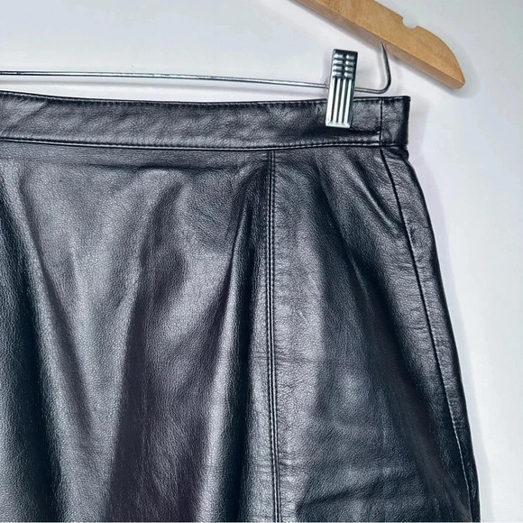 Wilson Maxima Black Leather Skirt Size 10 - Picture 3 of 6